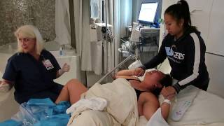 Natural Short Labor with baby in sac