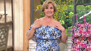 Fit 4 U Off the Shoulder Ruffle Swim Dress on QVC
