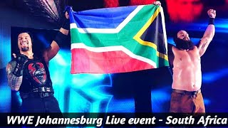 Roman reigns & Braun strowman vs Elias & Samoa joe live event match | WWE Johannesburg