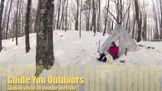 Winter Camping in a Tipi Hot Tent