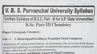 Bsc 3rd year  Chemistry syllabus and unsolved paper
