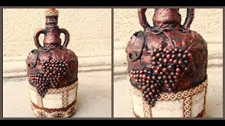 Декор бутылки виноградная лоза своими руками / Diy glass bottle decoration ideas