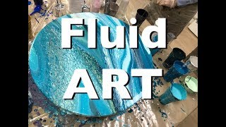 Мастер-класс в технике Флюид арт. Fluid art. Жидкий акрил. Ольга Чепишко