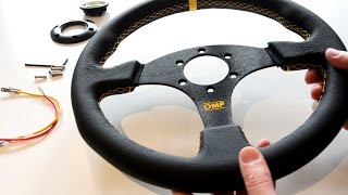 OMP STEERING WHEEL | UNBOXING AND WEIGHT | 330mm 13" LEATHER | EBAY | ALIEXPRESS