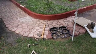 ЧАСТЬ 3: Садовая дорожка своими руками - плавный поворот | PART 3: DIY concrete walkway smooth turn