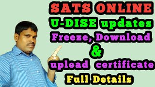 U-DISE UPDATES & HOW TO FREEZE, DOWNLOAD CERTIFICATE, UPLOAD CERTIFICATE 2019-20