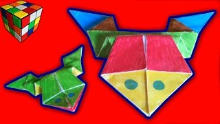 Как сделать ПРЫГАЮЩУЮ ЛЯГУШКУ из бумаги. Лягушка оригами своими руками. Поделки из бумаги