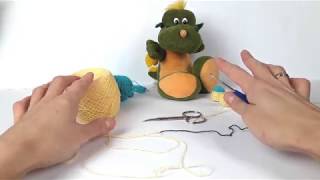Динозавр крючком. Мастер класс. Crochet dino, crochet toys. (1 Урок. Голова, тело)