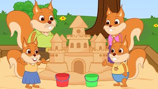 Famille d'Écureuil - Château De Sable Familial Vidéos Animé 2021 en Français 13+