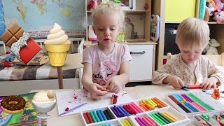 Шоколадное мороженое Лепим из пластилина с детьми шоколадное мороженое Видео для детей Liza Kittycat