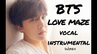 BTS (방탄소년단) - Love Maze [ VOCAL Instrumental / Karaoke ] (1 KEY LOWER)