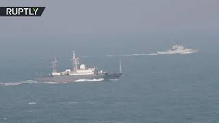 RAW: Russian vessels pass through English Channel on way home from Syria