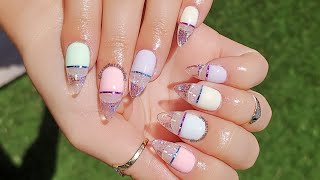 Apres gel-x review & pastel gel polish design | gel nail tutorial | #nailarttutorial
