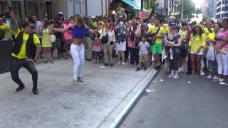 BRAZILIAN GIRL DANCES A BRAZILIAN SAMBA STREET DANCE AT THE 2016 BRAZILIAN CARNIVAL CULTURE PARTY