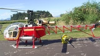 Hirobo RC Lama helicopter powered by OS .40