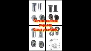 Гаечная заклепка открытая Схема установки