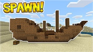 SHIPWRECK ON LAND AT SPAWN SEED In Minecraft (MCPE, Xbox, PC)