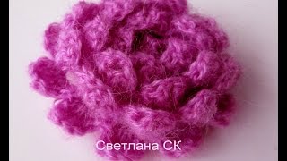 Брошь цветок крючком роза crochet flower