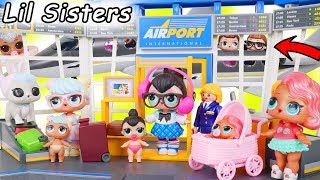LOL Surprise Dolls + Lil Sisters Visit Playmobil Airport
