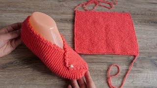 Тапочки из прямоугольников спицами | Rectangle slippers knitting pattern