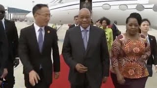 South African president Zuma arrives in Xiamen to attend BRICS Summit
