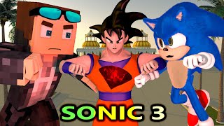 SONIC THE HEDGEHOG MOVIE IN MINECRAFT 3! Ft. Goku & Baldi (Official) Minecraft Animation Series