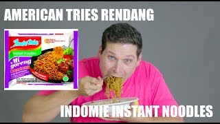 American Tries Indomie RENDANG (Spicy Beef) Instant Noodles