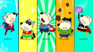 Kids Cartoon ★ ウルフーは子供のためのスーパーヒーローの衣装をドレスアップします ★ Wolfoo Japan