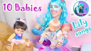 ? Lily SONGS ? Chanson anglaise pour enfants | Comptine 10 bébés | They were 10 in the bed