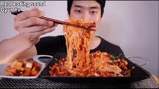 엄청 매운 낙지볶음에 소면 그리고 밥까지 리얼사운드 참된소리 먹방l spicy Stir-fried octopus real eating sound mukbang asmr