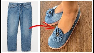 RECICLAR JEANS - 2 IDEAS DE ZAPATOS DE JEANS - DIY: REUSE/RECYCLE OLD JEANS - TRANSFORM YOUR CLOTHES