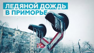 Во власти снега и льда: очевидцы сняли последствия циклона во Владивостоке