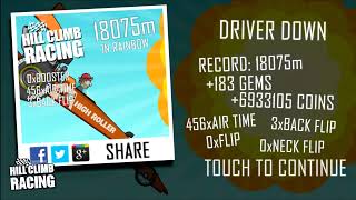 Hill Climb Racing - WORLD RECORDS All Maps / Vehicles unlocked 2018