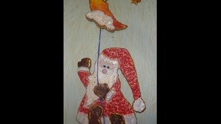 Панно на НОВЫЙ ГОД. Дед Мороз. Поделки из теста на новый год.Поделки из соленого теста своими руками