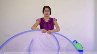Classic double bed mosquito net Folding method-I