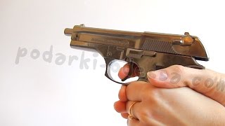 Зажигалка пистолет Беретта (Видео обзор) podarki-odessa.com