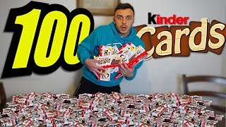 PAZZESCO! MANGIO 100 KINDER CARDS! | FOOD CHALLENGE