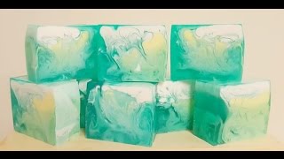 Мыло со свирлами из обычной основы. Дыня