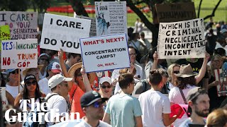'This is not our country': anti-Trump demonstrators stage protest rallies in the US