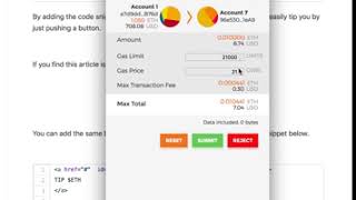 How to add “Ethereum Tipping feature with MetaMask” to your website or blog
