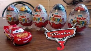 Тачки 3 коллекция машинок киндер яйца Cars 3 unwrapping Kinder eggs toy collection