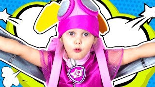 Щенячий Патруль Девочка превращается в Скай Paw Patrol Первое задание Скай Спасение котенка Китти