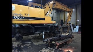 ?СНИМАЮ ЗАДНИЙ  МОСТ экскаватора HYUNDAI R-170?ГОНЮ ЭКСКАВАТОР В РЕМОНТ??