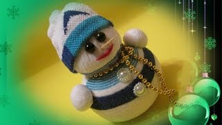 Снеговик из носка своими руками /Snowman / Новогодний декор и поделки 2019 / Делаем с детьми