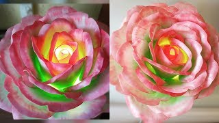 Светильник роза ЭСПЕРАНС из изолона, как тонировать изолон колером, DIY, handmade