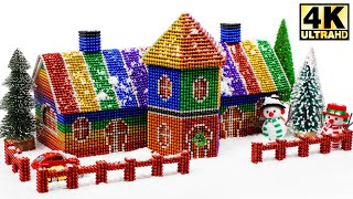 DIY - How To Build Winter House With Magnetic Balls (ASMR Satisfying) | Magnetic Man 4K