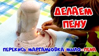 Много пены | Химические опыты для детей в домашних условиях из подручных средств