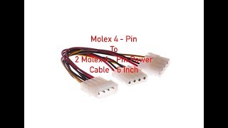 Molex 4-Pin to 2 Molex 4-Pin Y Cable 6 Inch P#1032