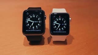 Apple Watch Size Comparison 38mm White Silver & 42mm Black Space Grey / Gray Sport Band Collection