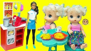 Baby Alive Play Doh Food Dinner with Chef Barbie Doll  - Kids Toy Video